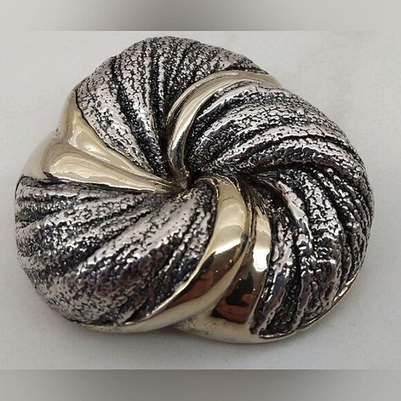 N.S Bar-On Brooch Pendant Gold Tone Silver Vintage Jewelry - Picture 9 of 16